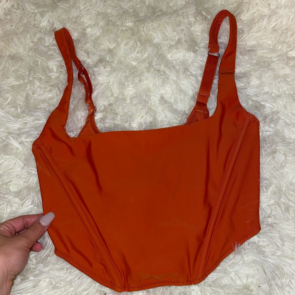 Orange corset crop top